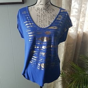 Kenneth Cole Blue and Gold Tee